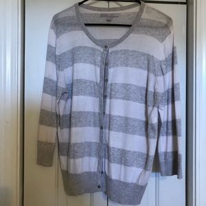 Gray Striped Cardigan